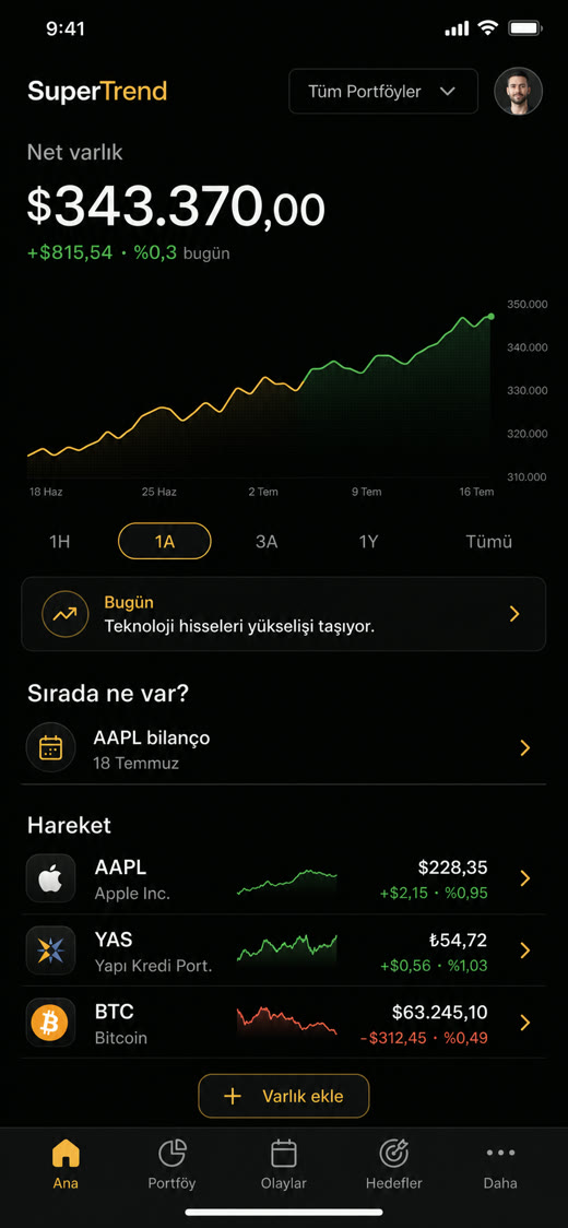 altutsat.com mobil portföy cockpit'i